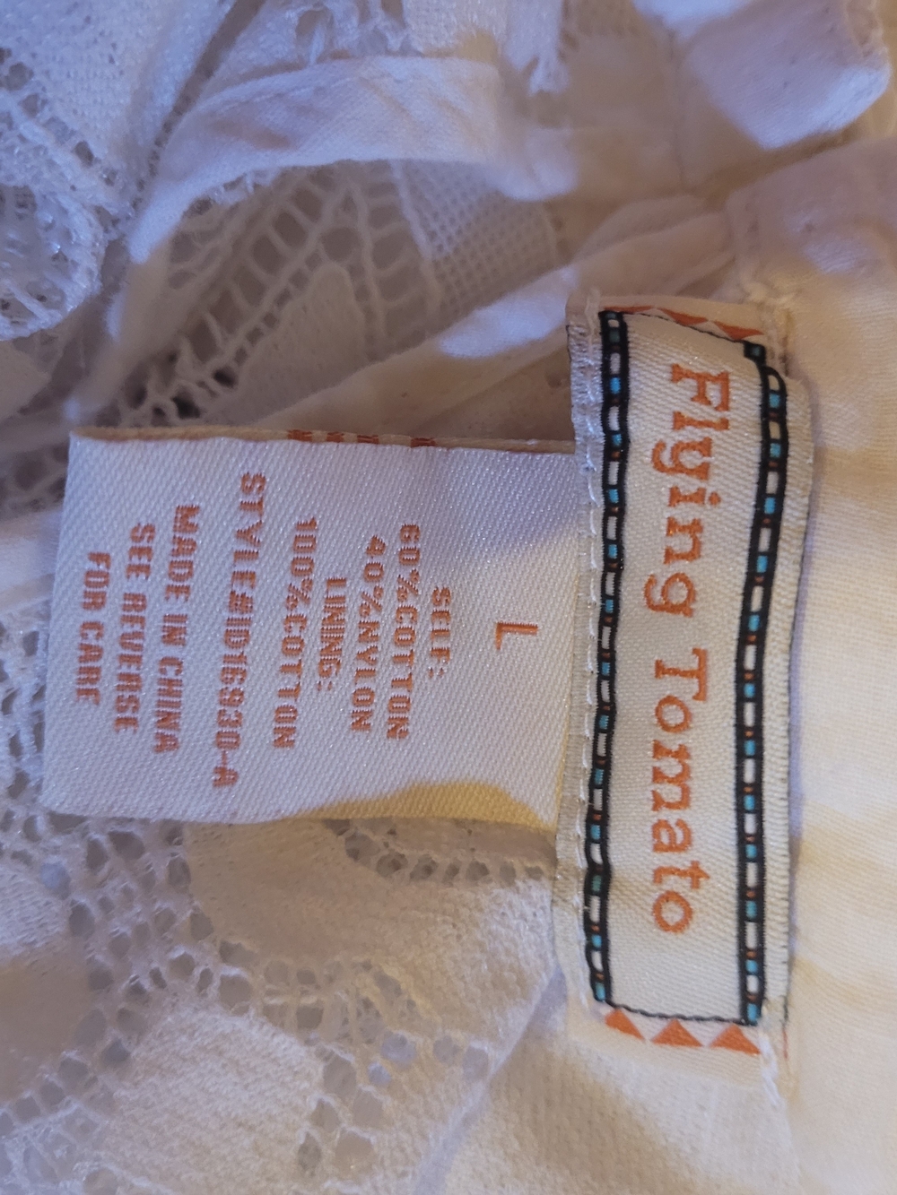 Flying Tomato Ivory Lace V-Neck Midi Dress - Picture 7 of 7